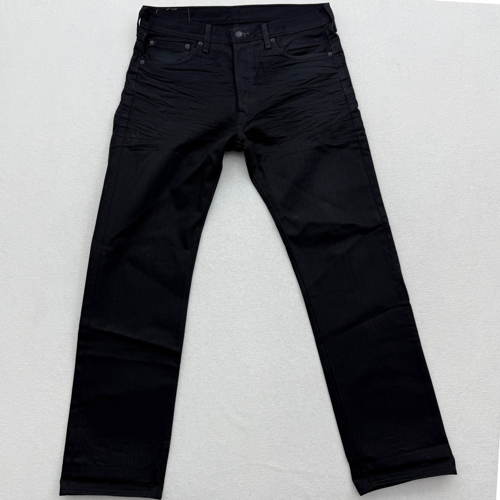 Levi's 501 Mens W34 L32 Black Denim Jeans Button Fly Straight Leg Comfort 2014 - Picture 2 of 8